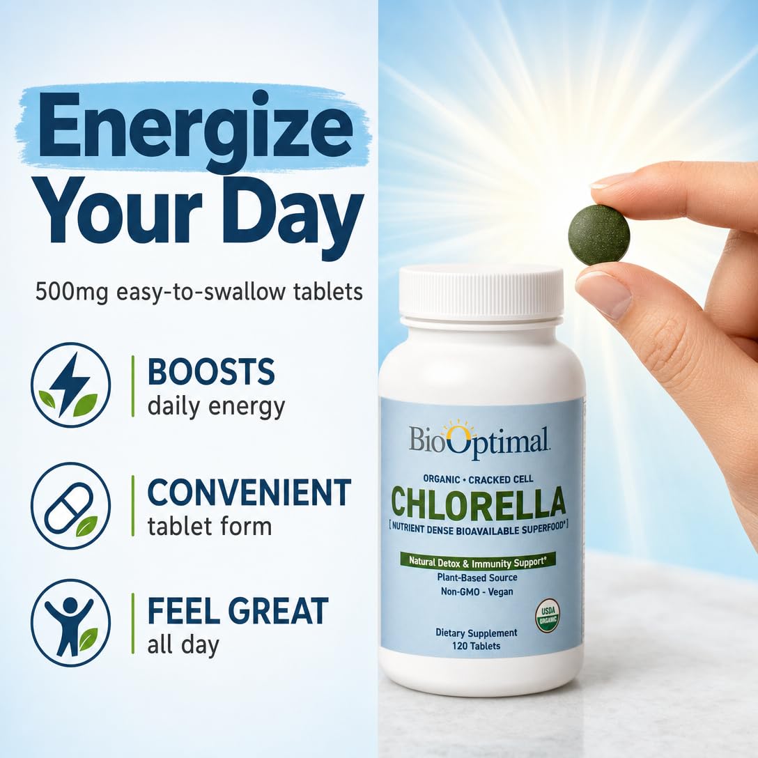 BioOptimal Chlorella Bio 500mg emballage