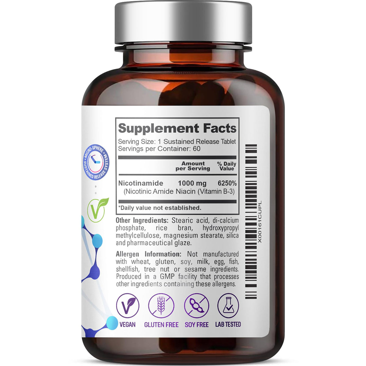 biophix B-3 Nicotinamide 1000 mg à côté d'un carnet