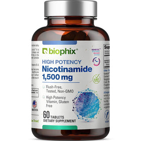 biophix B-3 Nicotinamide 1500 mg 60 tablettes vue de face