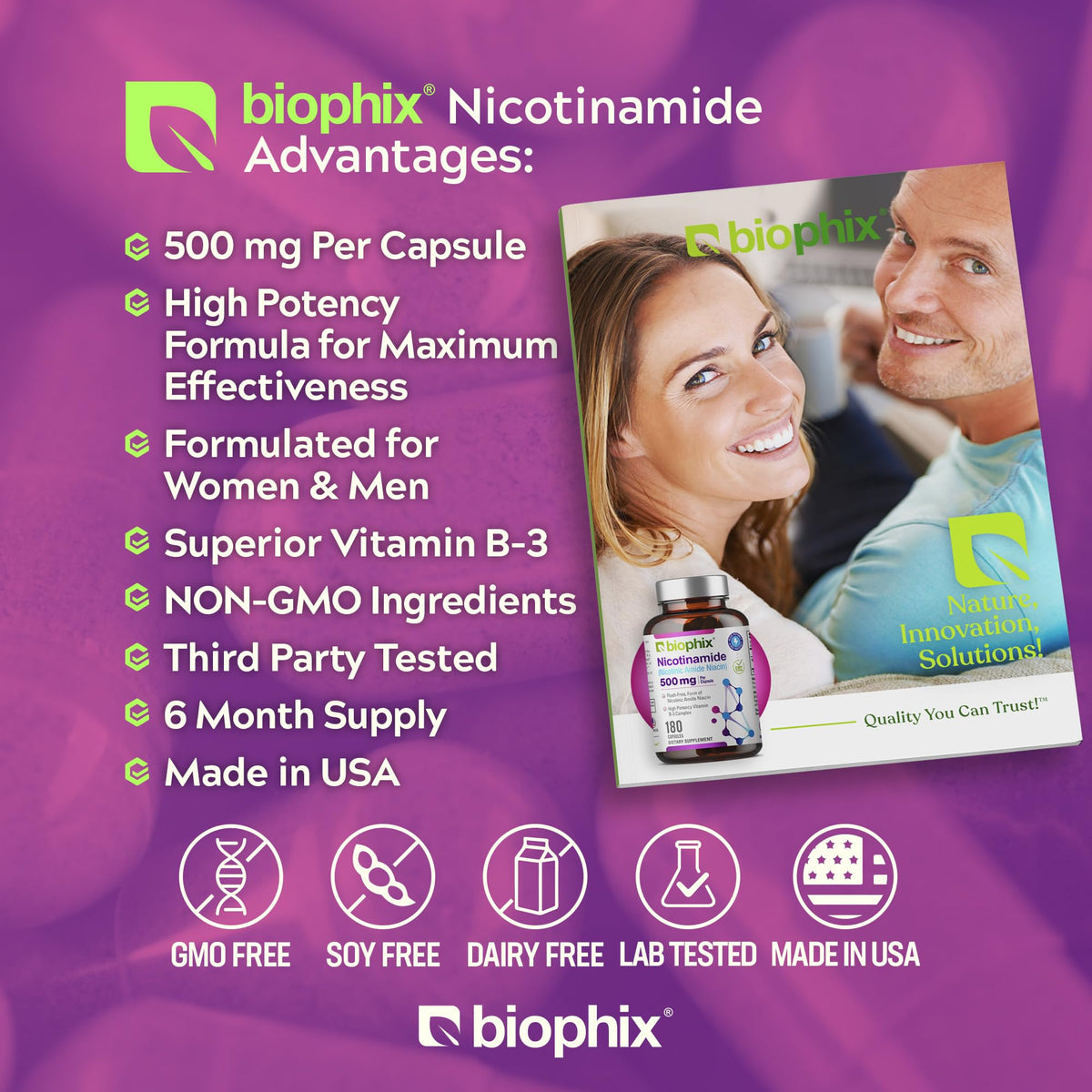 biophix B-3 Nicotinamide 500 mg 180 capsules - détails du produit