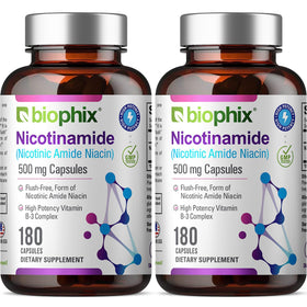 biophix B-3 Nicotinamide 500 mg 180 capsules - vue avant