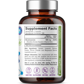 biophix B-3 Nicotinamide 500 mg 180 capsules - vue en environnement