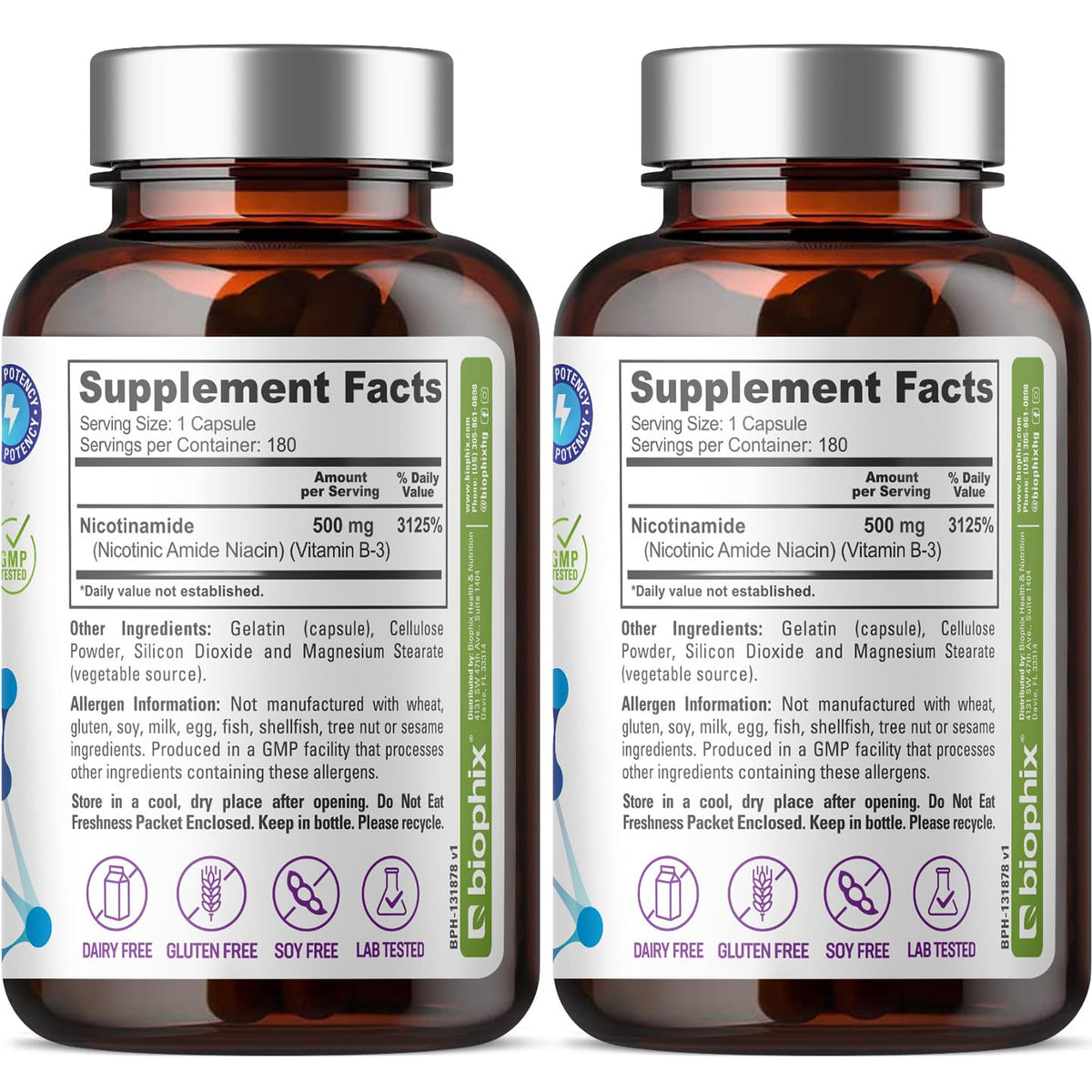biophix B-3 Nicotinamide 500 mg - mise en scène avec des accessoires santé