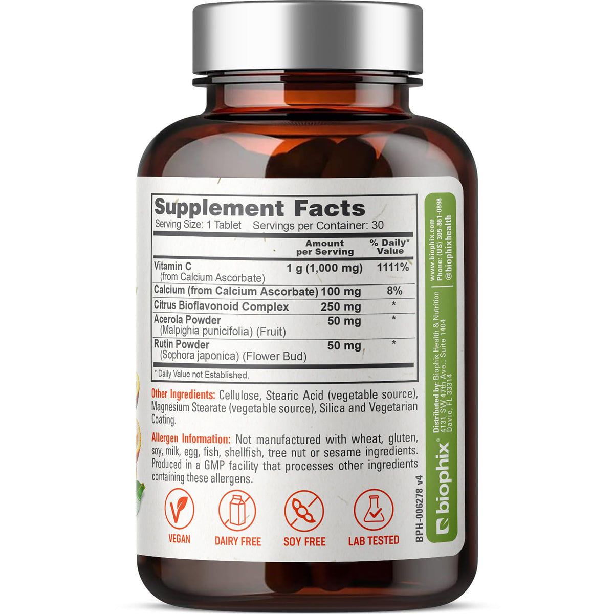 biophix Complex de Vitamine C 1000 mg, photo de groupe avec d'autres compléments