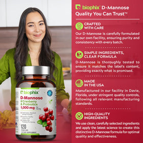 biophix D-Mannose Capsules ouvertes, montrant le contenu