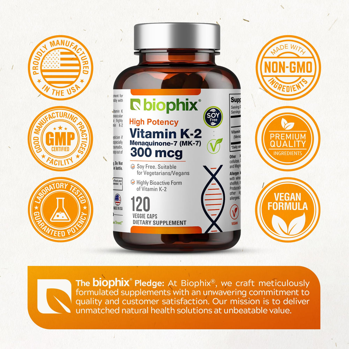 Biophix K2 MK-7 300mcg dans son emballage