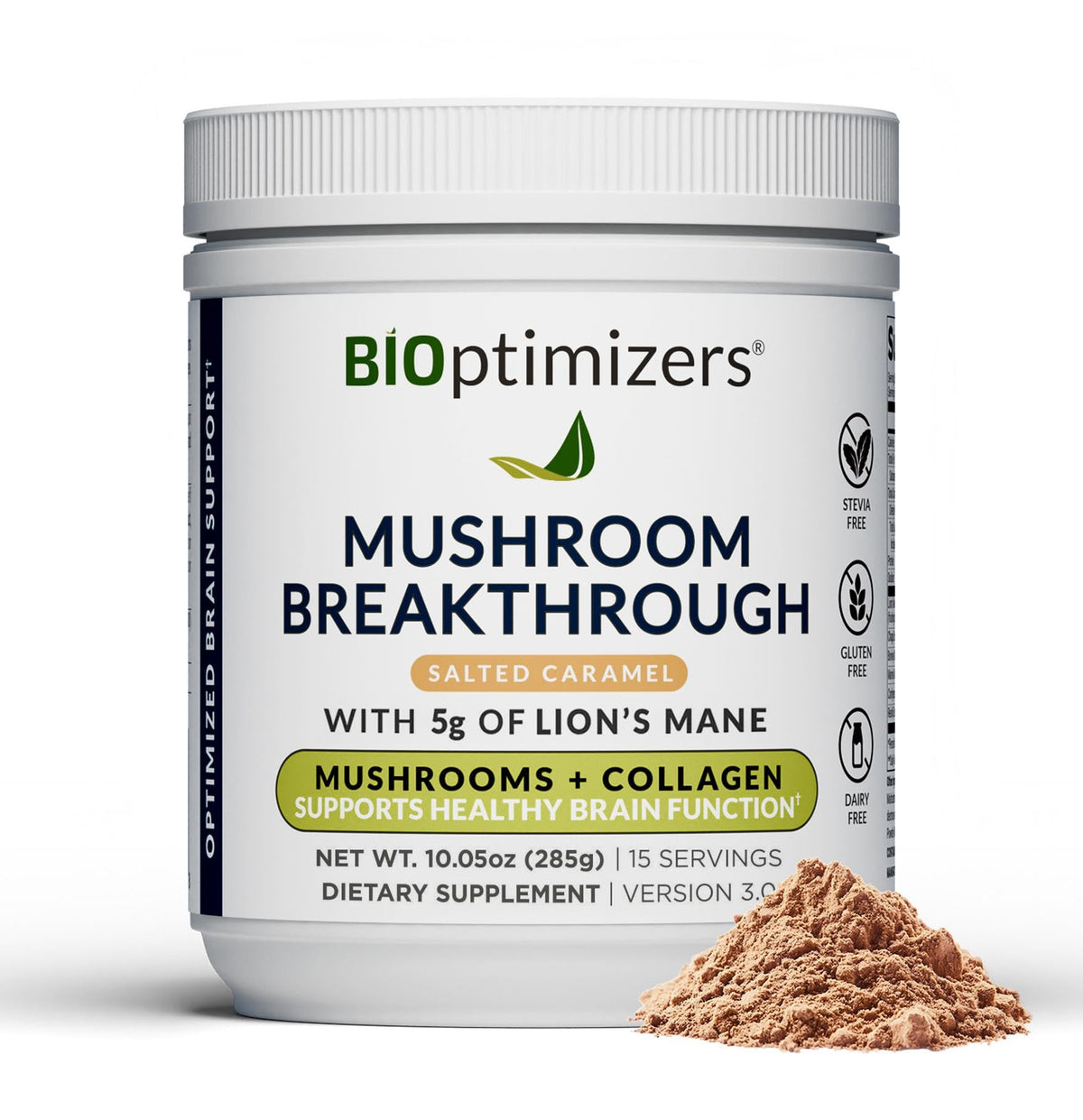 BIOptimizers Alternative au Café aux Champignons Caramel Salé 349g vue de face
