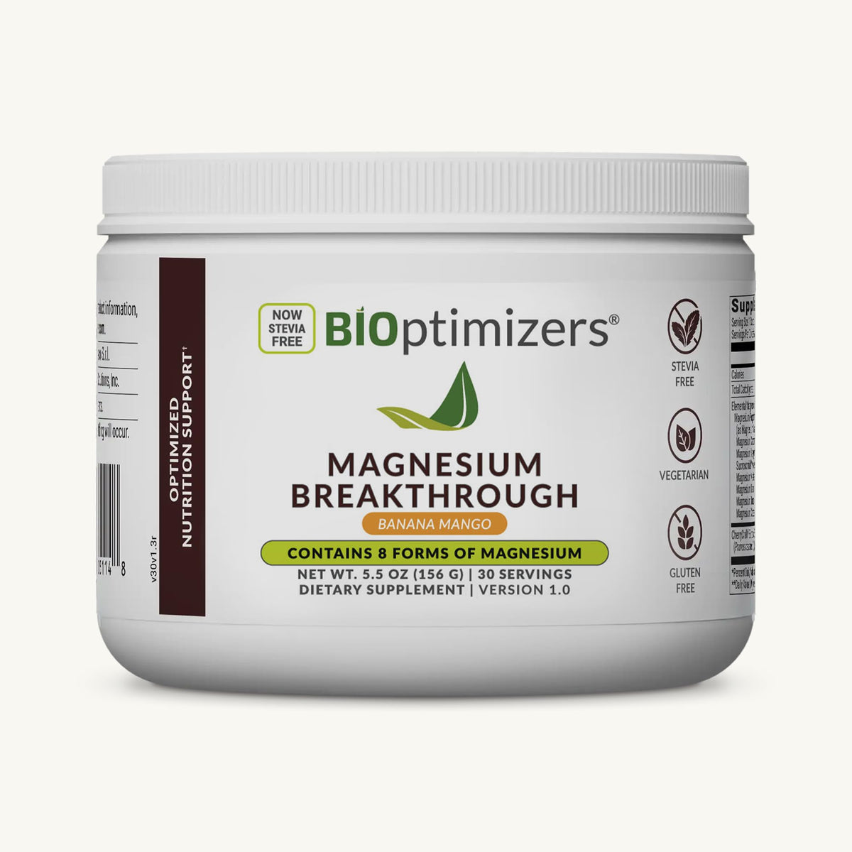BIOptimizers Magnesium Breakthrough Drink 209g en poudre, saveur banane mangue