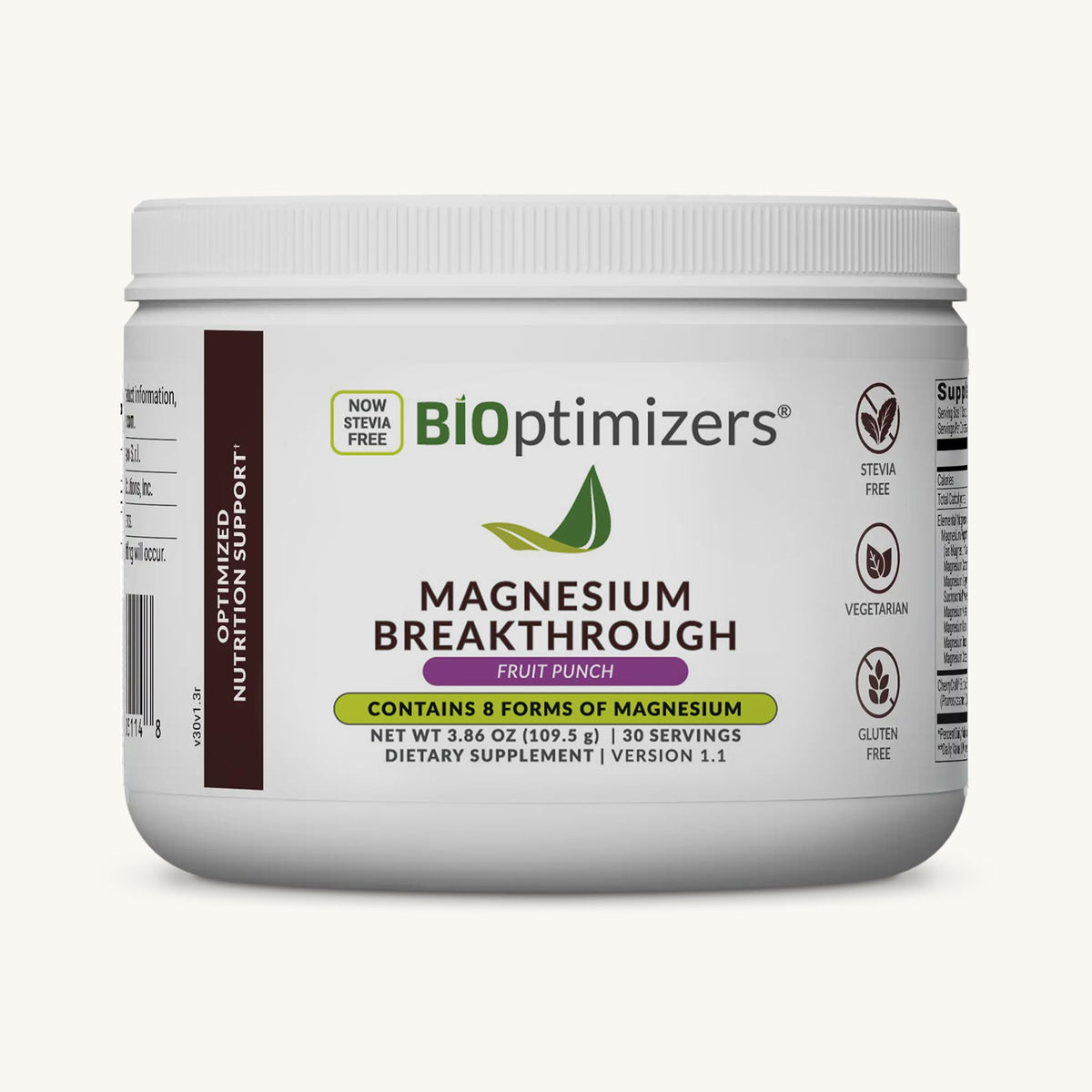 BIOptimizers Magnesium Breakthrough Drink 240g vue de face