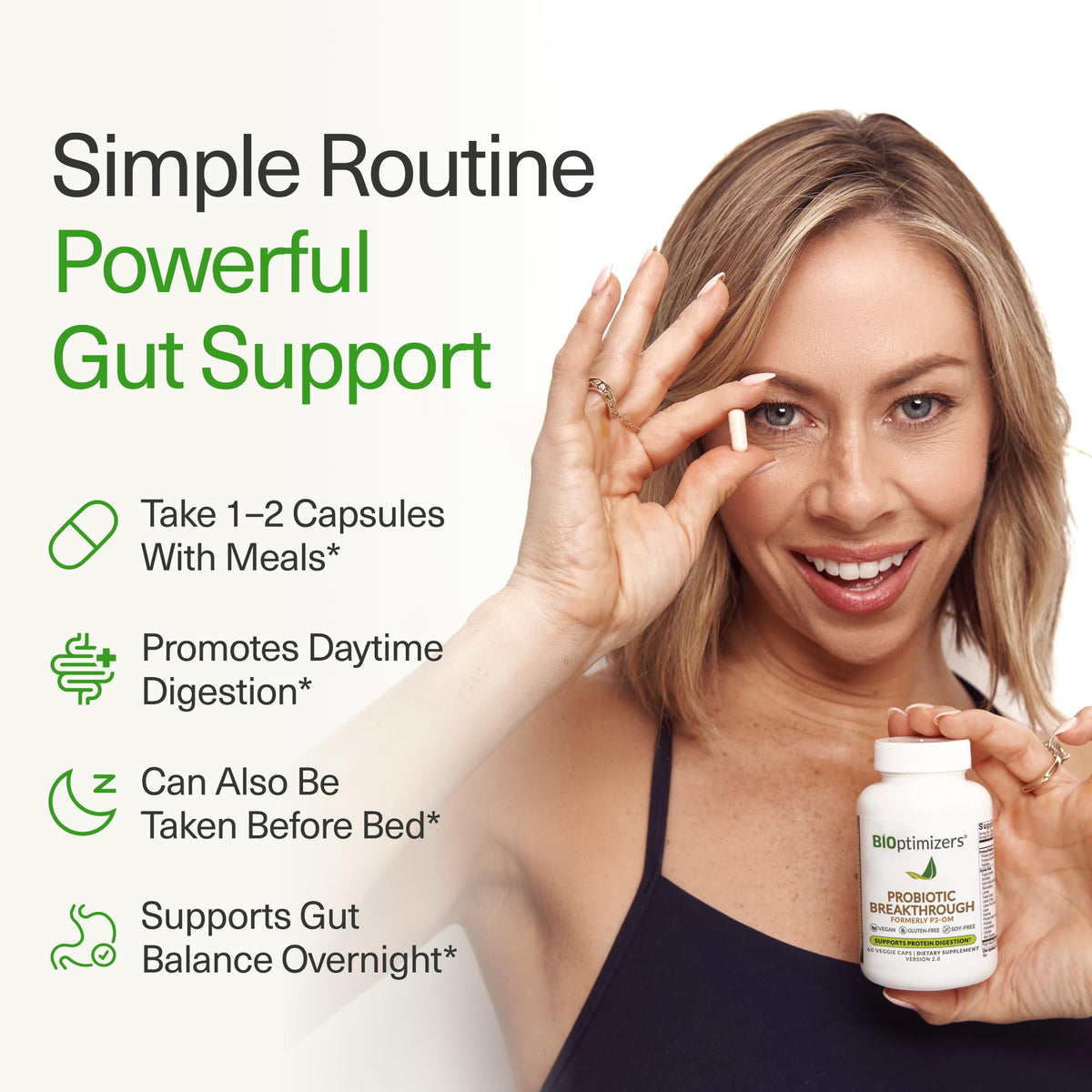 BIOptimizers Probiotic Breakthrough vue latérale de l'emballage