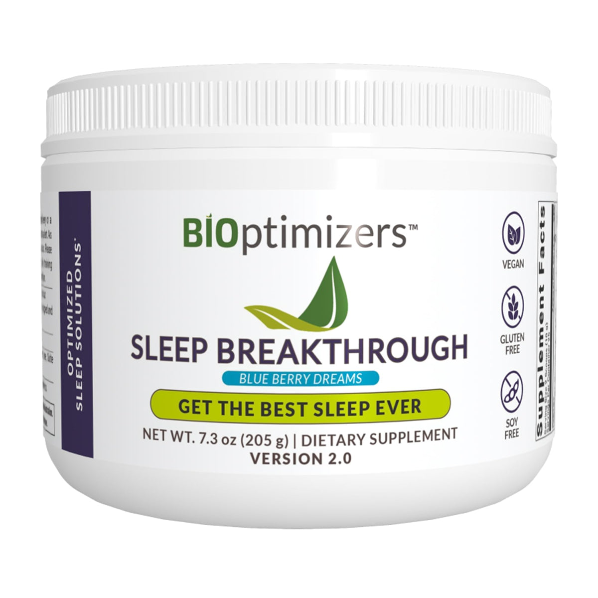 BIOptimizers Sleep Breakthrough 2.0 poudre aux Baies Bleues vue avant
