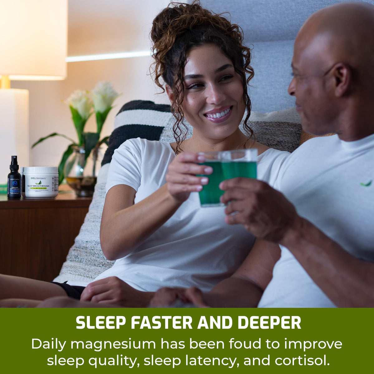 BIOptimizers Sleep Breakthrough 2.0 sur une table avec des baies