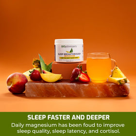 BIOptimizers Sleep Breakthrough poudre de soutien au sommeil 202,5 g sur une table