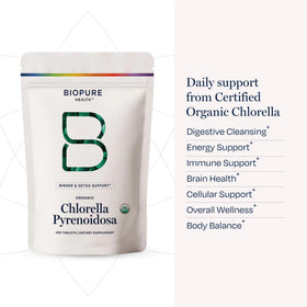 BioPure Chlorella Pyrenoidosa 400 comprimés - vue de côté