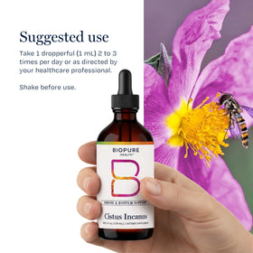 BioPure Cistus Incanus étiquette détaillant les ingrédients