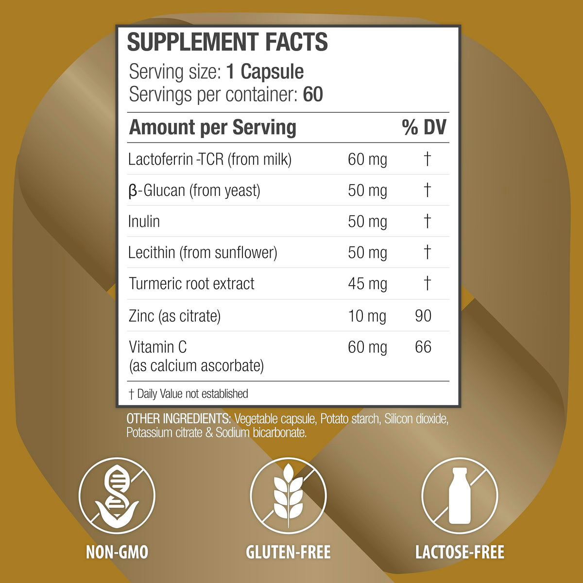 bioQuad Lactoferrin Gold 1.8 capsules en gros plan