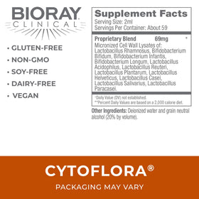 BIORAY CytoFlora teinture probiotique 120 ml avec goutte à goutte