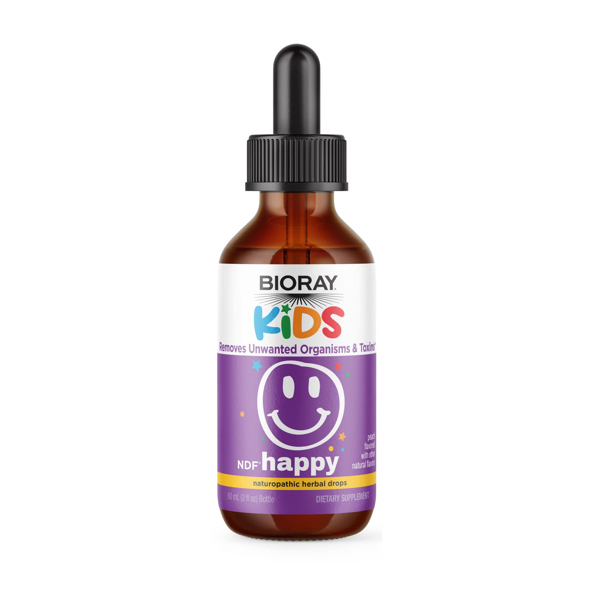 BIORAY Kids NDF Happy flacon de 60 ml de couleur pêche