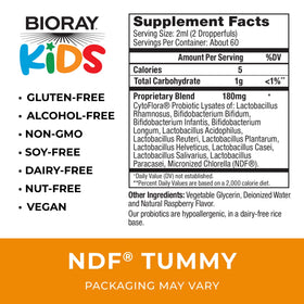 BIORAY Kids NDF Tummy 120 mL vue de côté avec bouchon