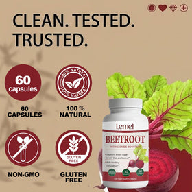 Biorootlabs complément de betterave 59g flacon ouvert avec capsules