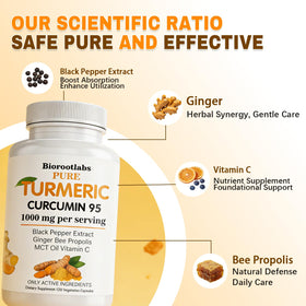 Biorootlabs Curcuma Curcumine 150g côté du flacon