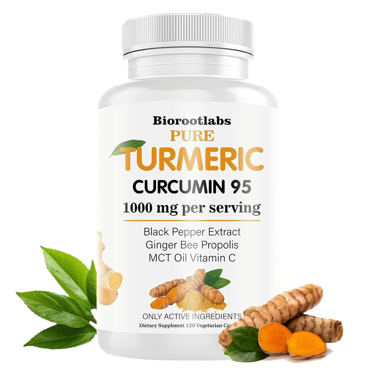 Biorootlabs Curcuma Curcumine 150g vue avant avec étiquette