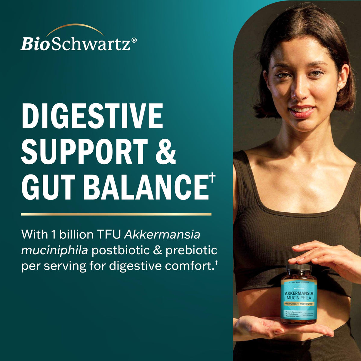 BioSchwartz Akkermansia Muciniphila emballage avec informations nutritionnelles