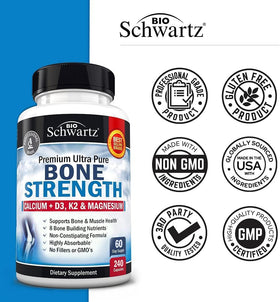 BioSchwartz Complément Alimentaire Calcium 240 gélules avec d'autres compléments alimentaires