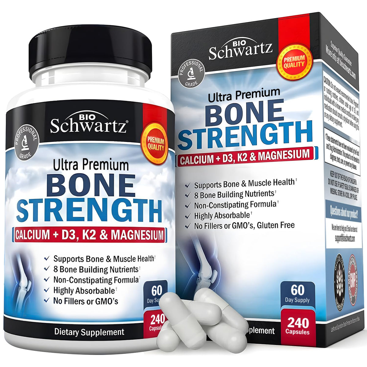 BioSchwartz Complément Alimentaire Calcium 240 gélules vue de face