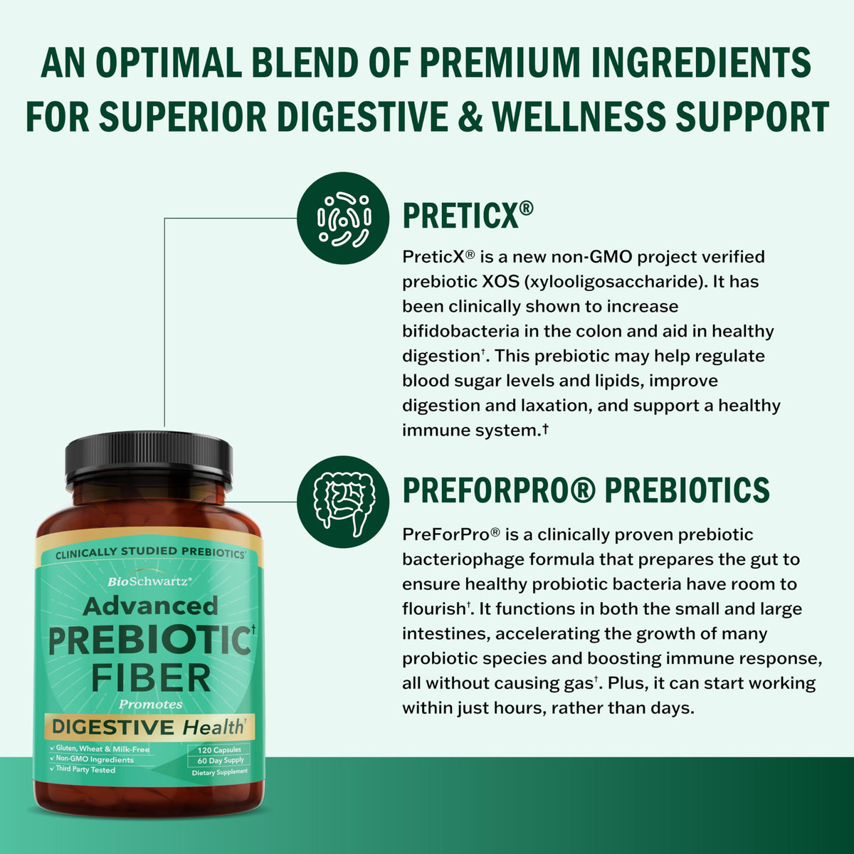 BioSchwartz complément prébiotique 168g capsules