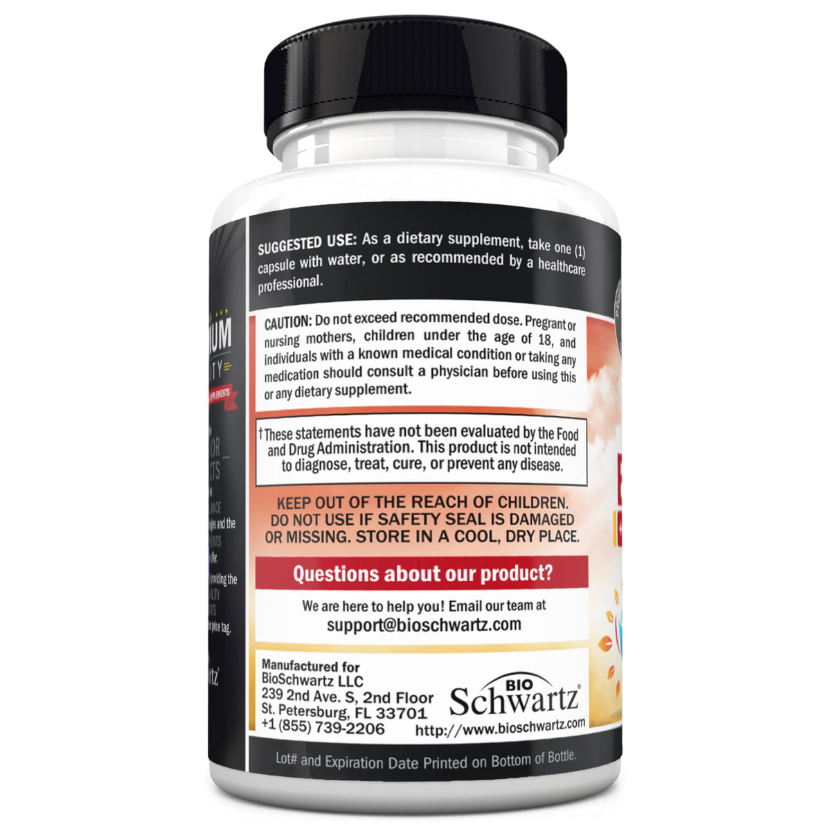 BioSchwartz complexe de vitamines B avec vitamine C sur une table