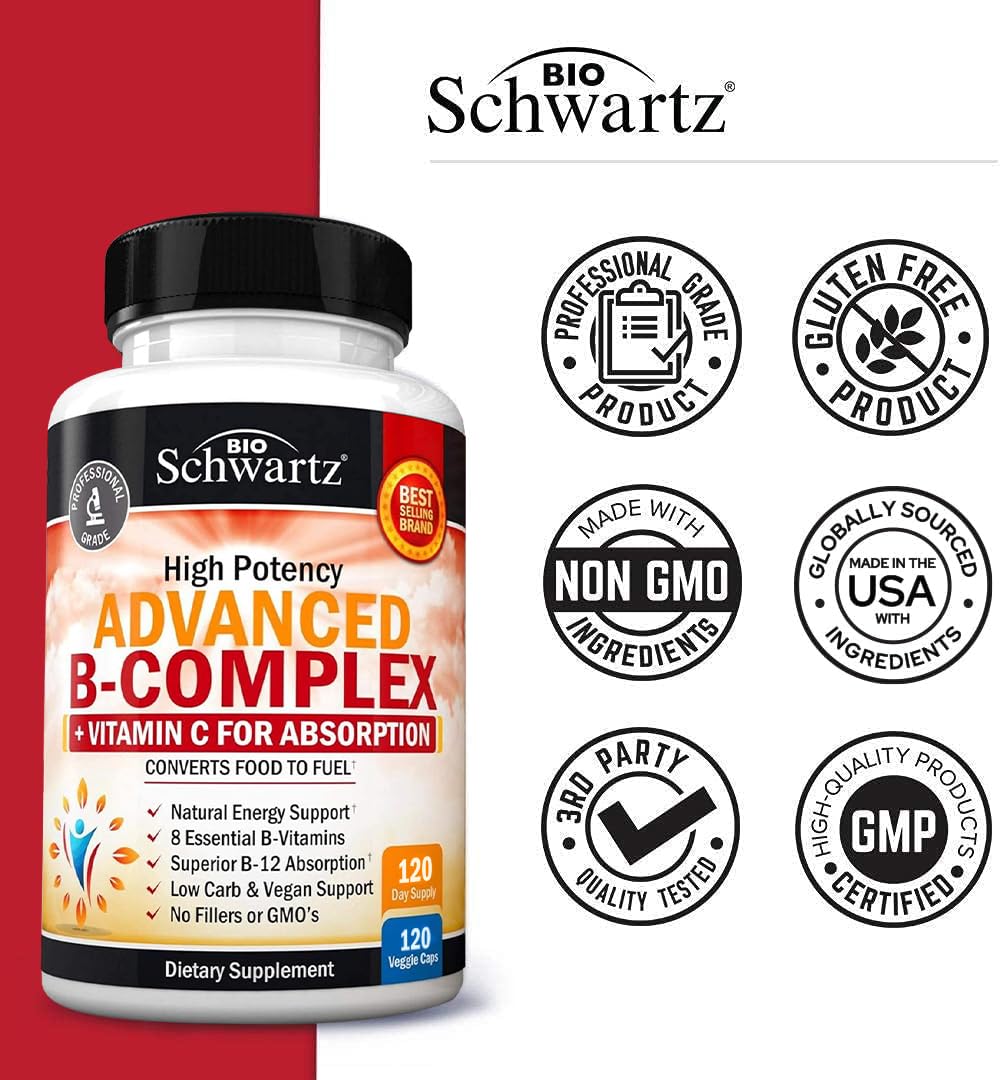 BioSchwartz complexe de vitamines B capsules à l'intérieur de la bouteille