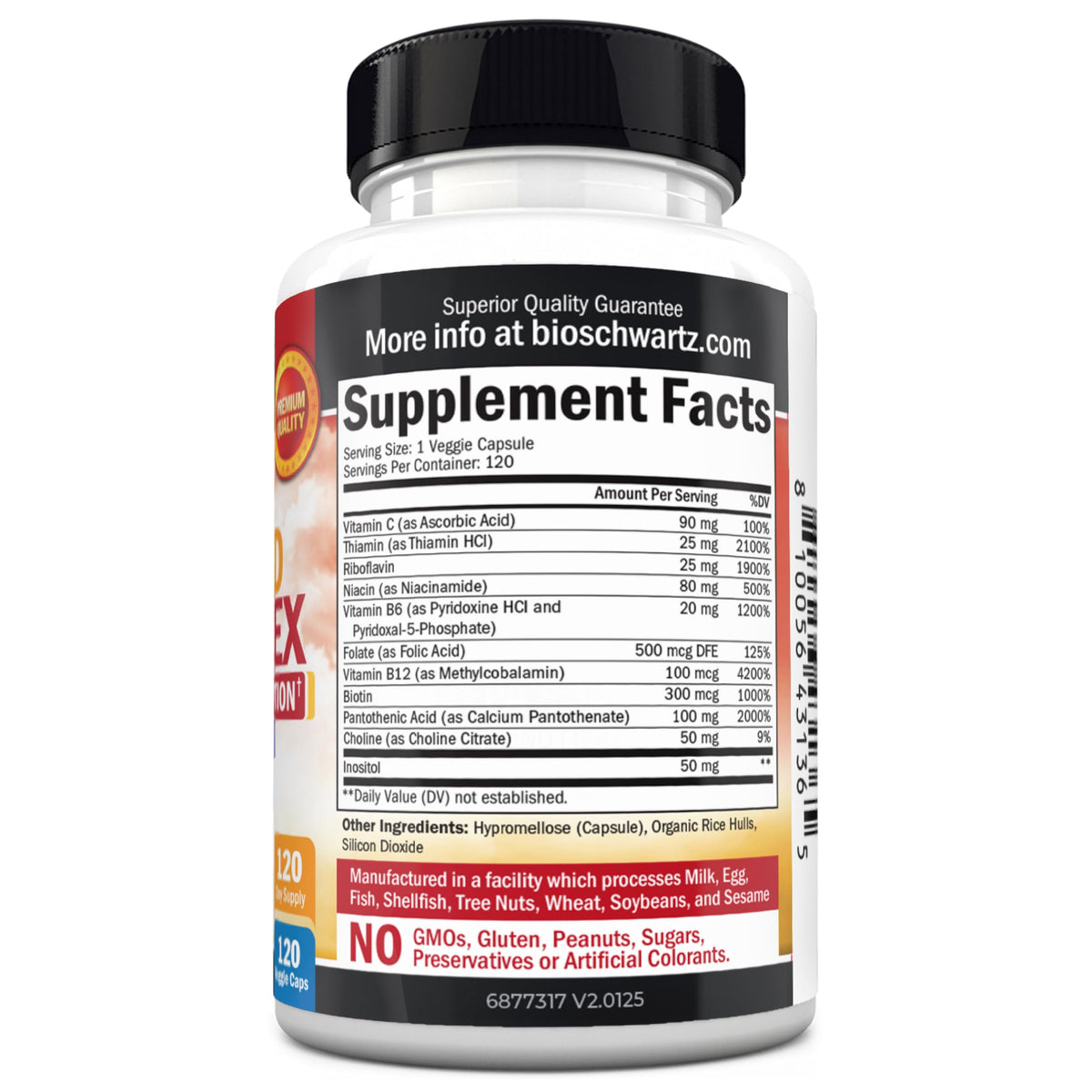 BioSchwartz complexe de vitamines B capsules sur un fond blanc