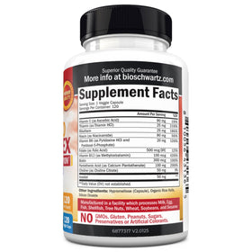 BioSchwartz complexe de vitamines B capsules sur un fond blanc