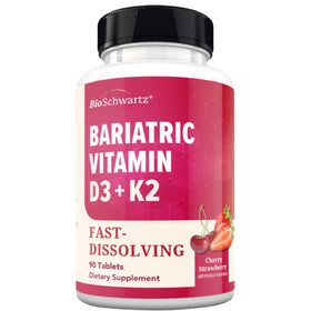 BioSchwartz D3 K2 Dissolvables 90 Tablettes Cerise-Fraise vue de face