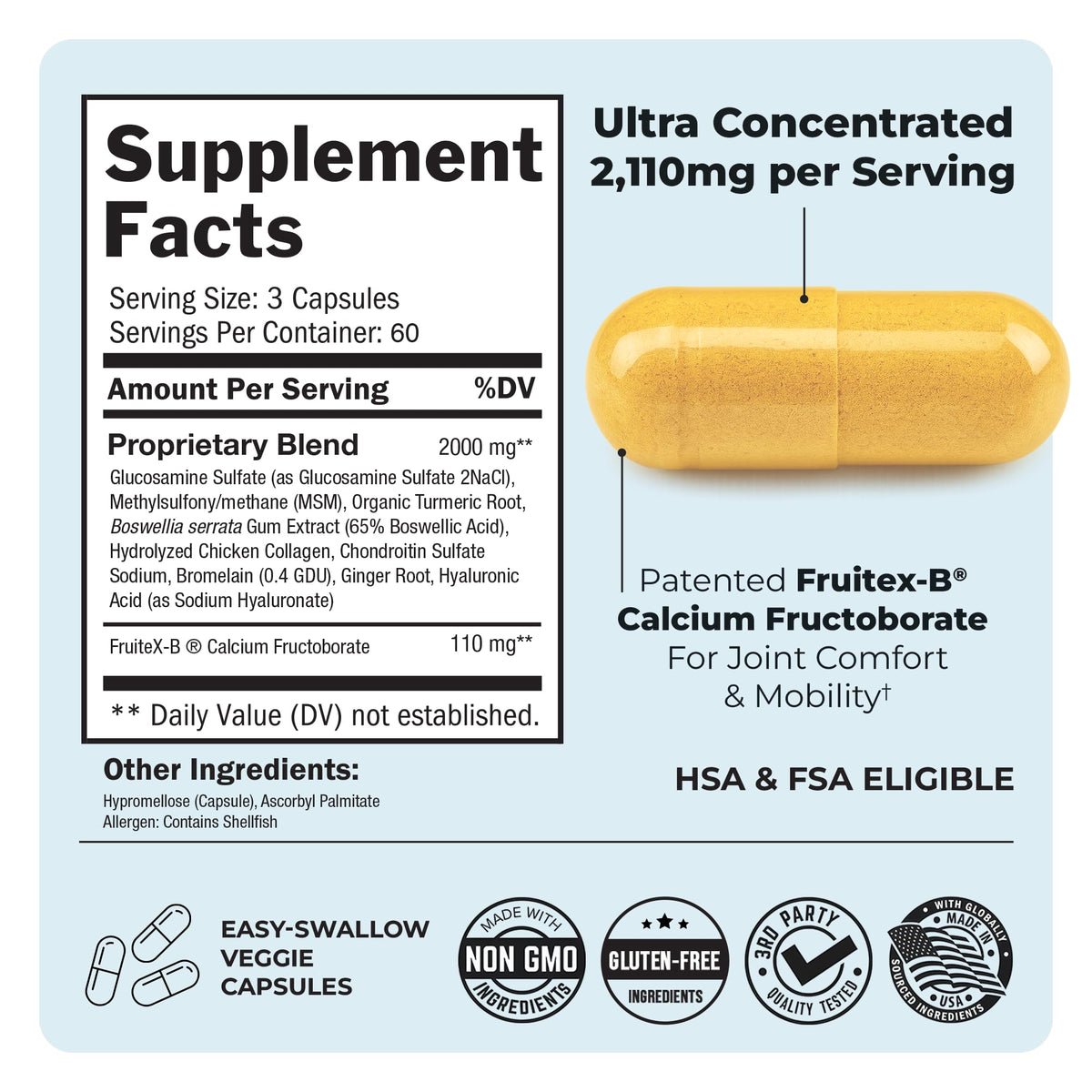 BioSchwartz Glucosamine Chondroïtine 180 capsules contenu