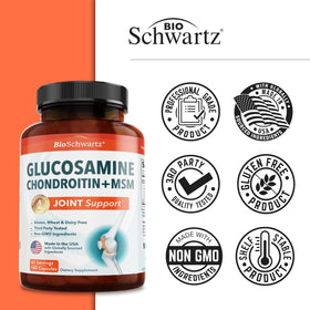 BioSchwartz Glucosamine Chondroïtine 180 capsules sur table