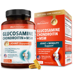 BioSchwartz Glucosamine Chondroïtine 180 capsules vue de face