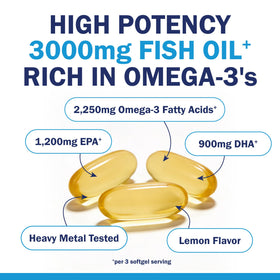 BioSchwartz huile de poisson Omega 3 3000mg gélules souples