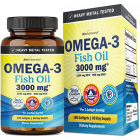 BioSchwartz Huile de Poisson Omega 3 Triple Force 3000mg 180 gélules molles avant
