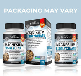 BioSchwartz Magnésium Bisglycinate 360 capsules avec étiquette