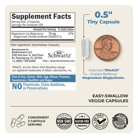 BioSchwartz Magnésium Bisglycinate 360 capsules ouvertes