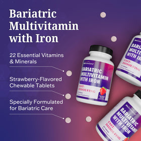 BioSchwartz Multivitamine Bariatrique, bouteille et comprimés à mâcher