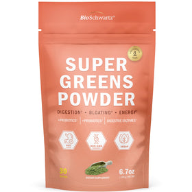 BioSchwartz Poudre de Super Greens 209g vue avant avec emballage