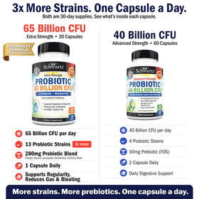 BioSchwartz Probiotiques 40 Milliards CFU 60 capsules vue arrière
