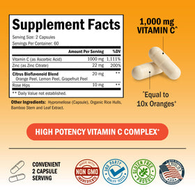 BioSchwartz Vitamine C 1000mg Capsules - capsules sur un fond blanc