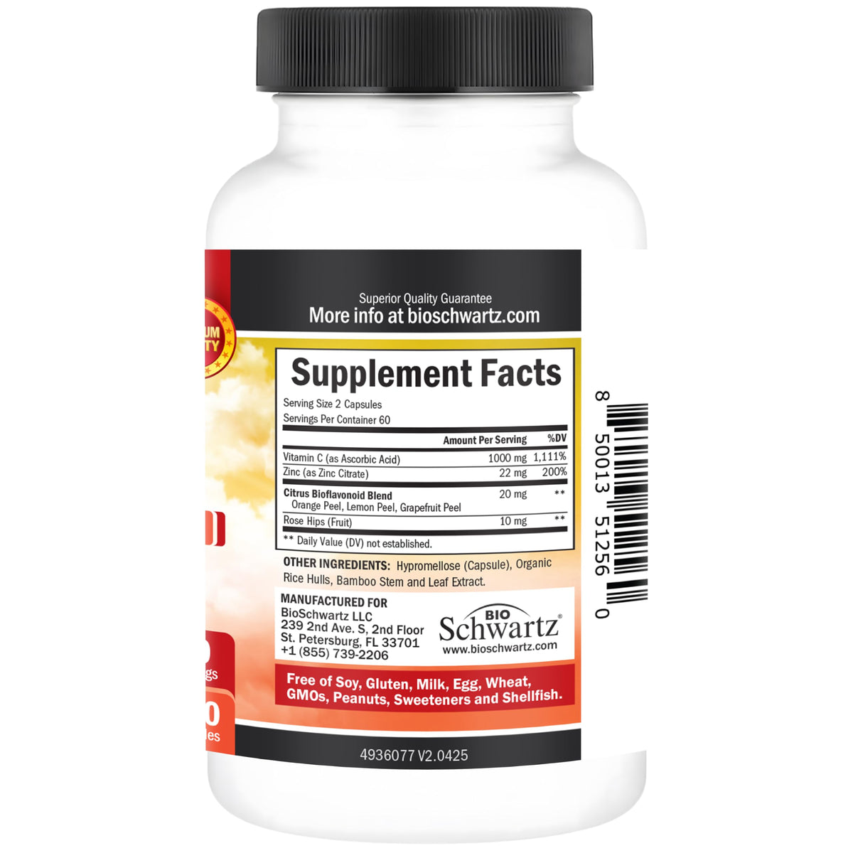 BioSchwartz Vitamine C 1000mg Capsules - présentation de l'emballage