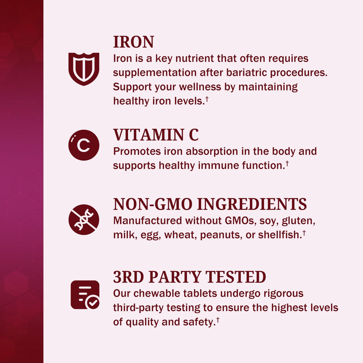 BioSchwartz Vitamine C avec Fer 45mg comprimés à mâcher en gros plan