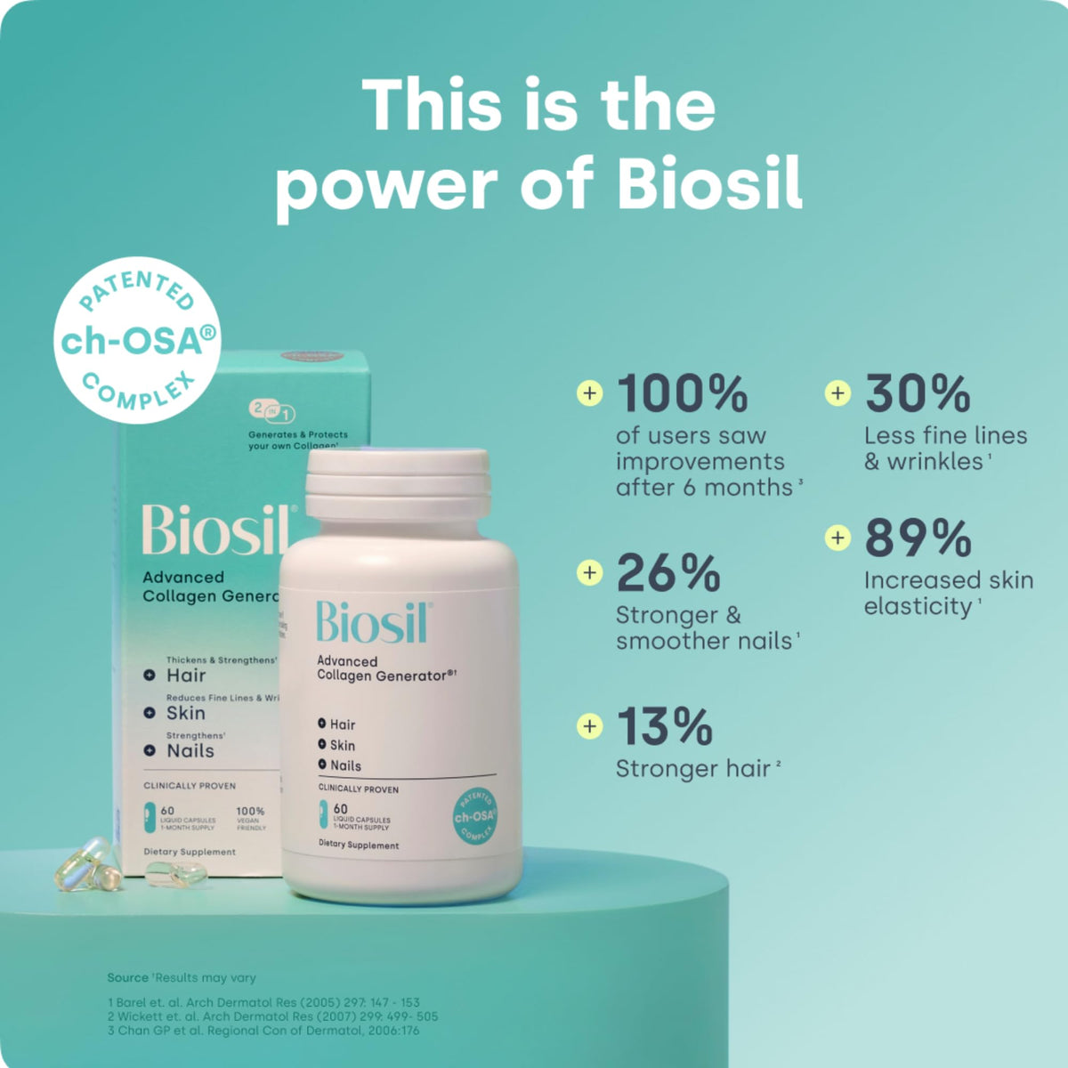 Biosil gélules liquides avec étiquette détaillée