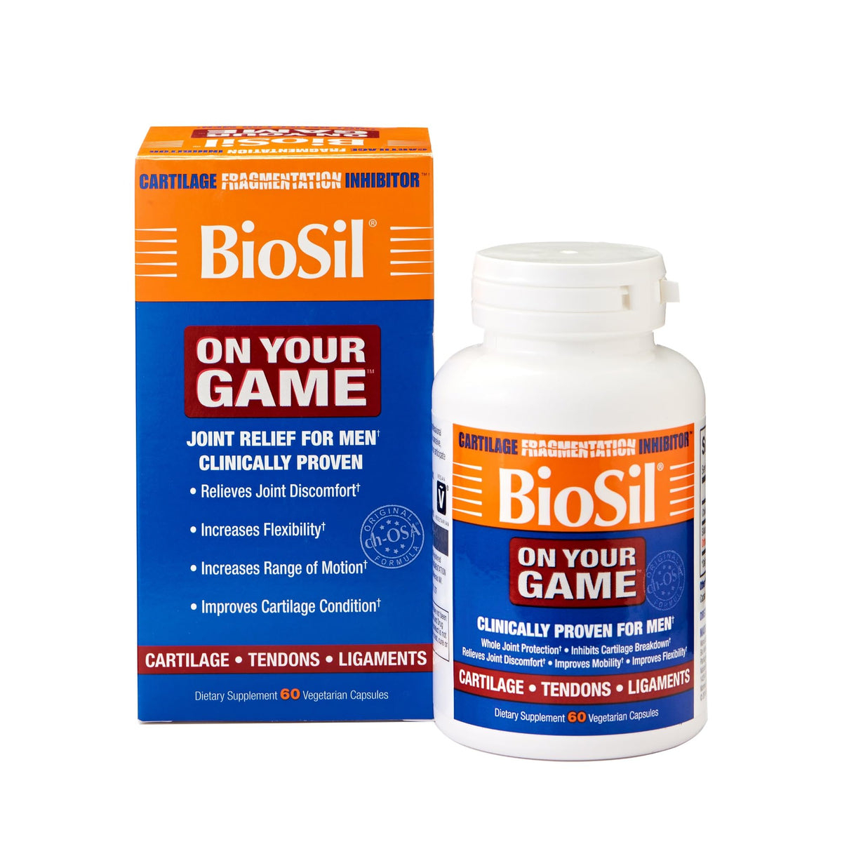 Biosil On Your Game boîte de 60 capsules végétales vue de face
